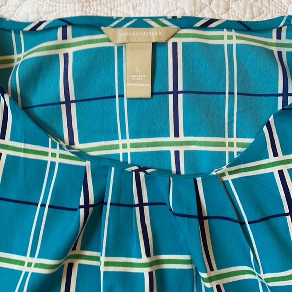 Banana Republic size L Turquoise with blue, green, white pattern - Picture 2 of 5
